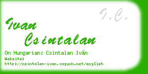 ivan csintalan business card