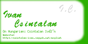 ivan csintalan business card